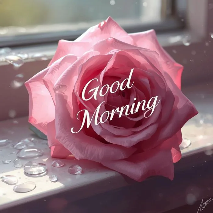 Pink Rose Good Morning Images