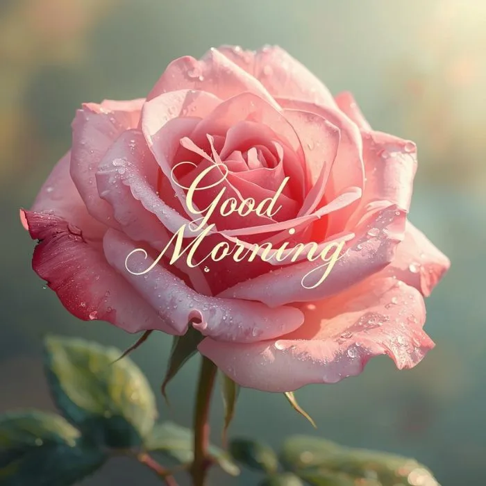 Pink Rose Good Morning Images