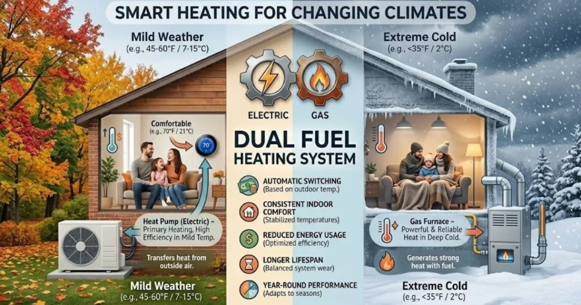 Why Dual Fuel Heating Systems Are Ideal for Homes with Changing Seasonal Temperatures
